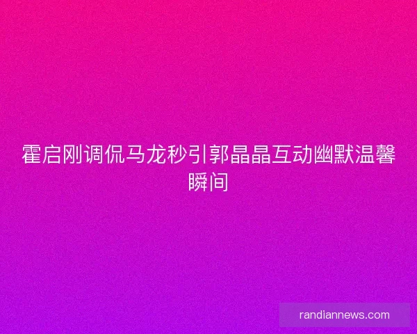霍启刚调侃马龙秒引郭晶晶互动幽默温馨瞬间